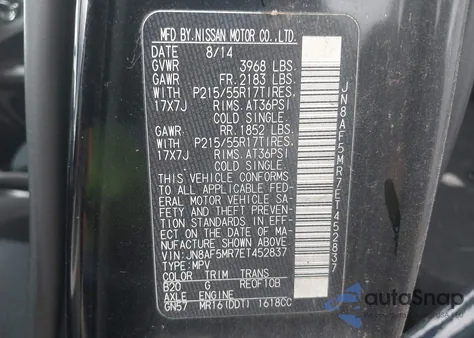 2014 Nissan Juke Sv from USA, damaged, VIN JN8AF5MR7ET452837